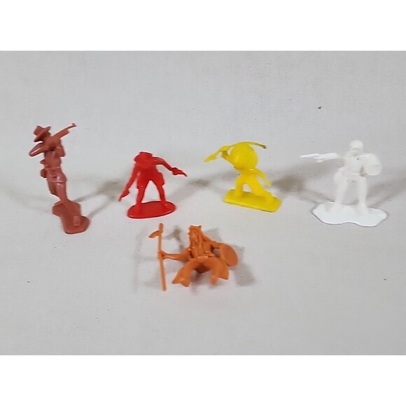 Vintage Lot Of 10 Cowboys And Indians Toy Plastic Figures - Picture 5 of 8